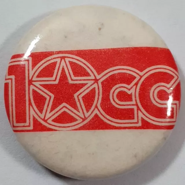 1980's 10cc Rock Pop Music Band Plastic/Tin Badge 25mm. Food for Thought