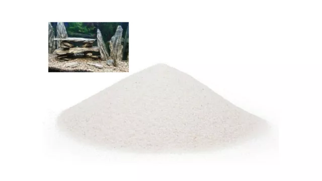 Aquarium Sand Natural White Silica for Fish Tank 0,5-1mm + FREE WOOD STONES