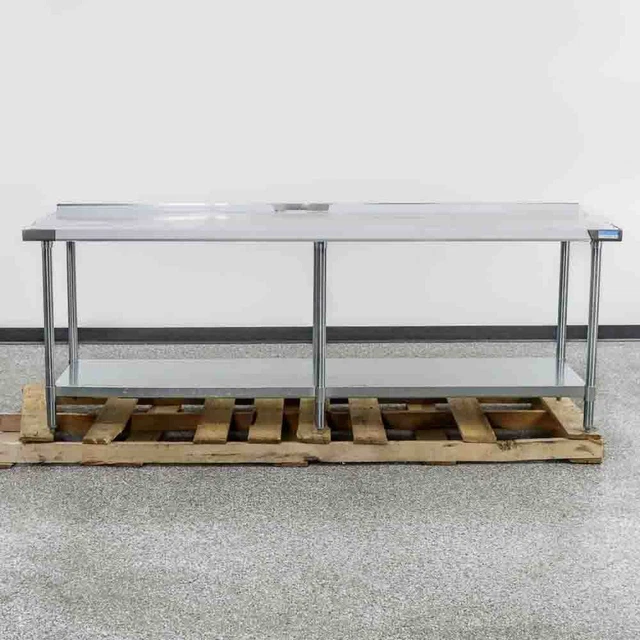 Scratch Dent 96x30 Stainless Steel Work Table Undershelf BK Resources VTTR-9630