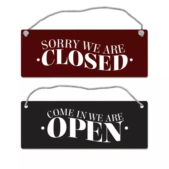 DANGLER We are open oder closed Wendeschild mit Kordel in schwarz rot Schild