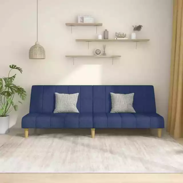 Sofá cama de 2 plazas tela azul vidaXL
