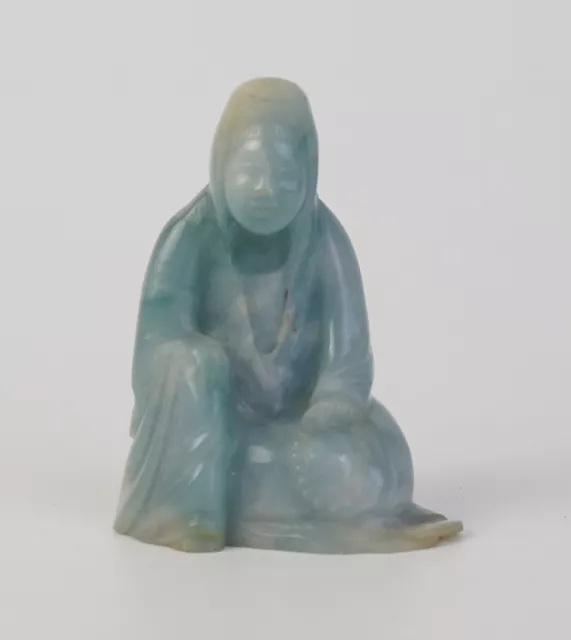 Antique Chinese Carved Jadeite Figure of Guanyin 19th Century QING