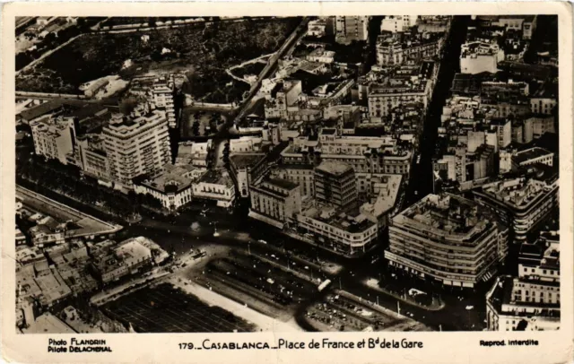 CPA AK MAROC CASABLANCA - Place de France et Bd de la Gare (219709)
