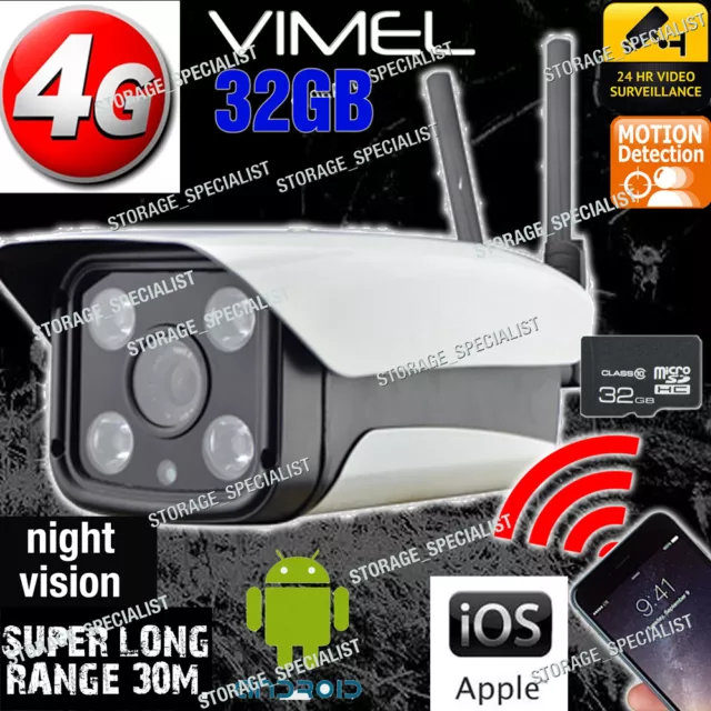 4G Security Camera GSM Wireless Alarm Farm System Night IP CCTV Remote View  3G