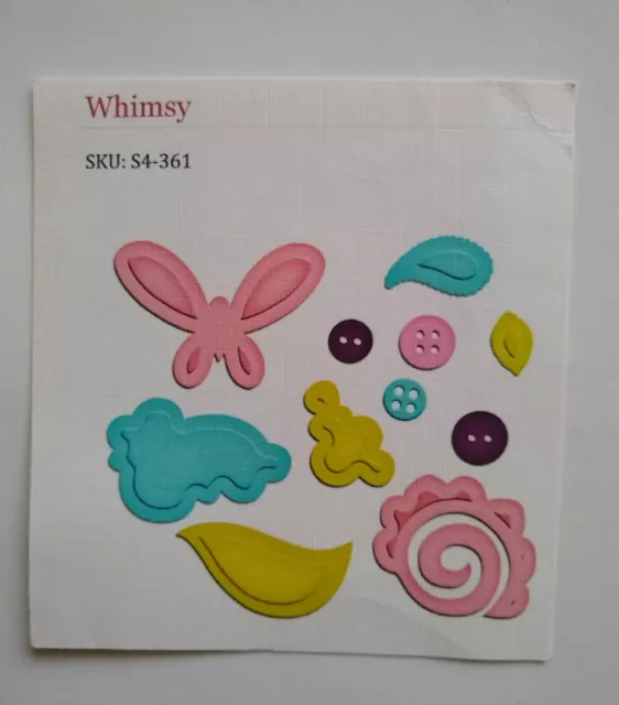 Spellbinders Shapeabilities Die Set Whimsy  11 Dies  Butterfly Buttons Flower