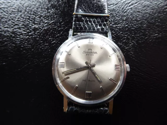 Silvana, Swiss, Herren Armbanduhr, 60er Jahre, Handaufzug, Incablock