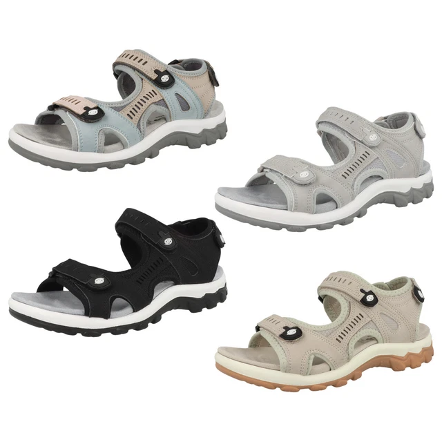 Sandales à Lanières Rieker 628D1 Femme - Cuir Synthétique - Talon Plat 3,5cm - Confortables - Tresse Élastique