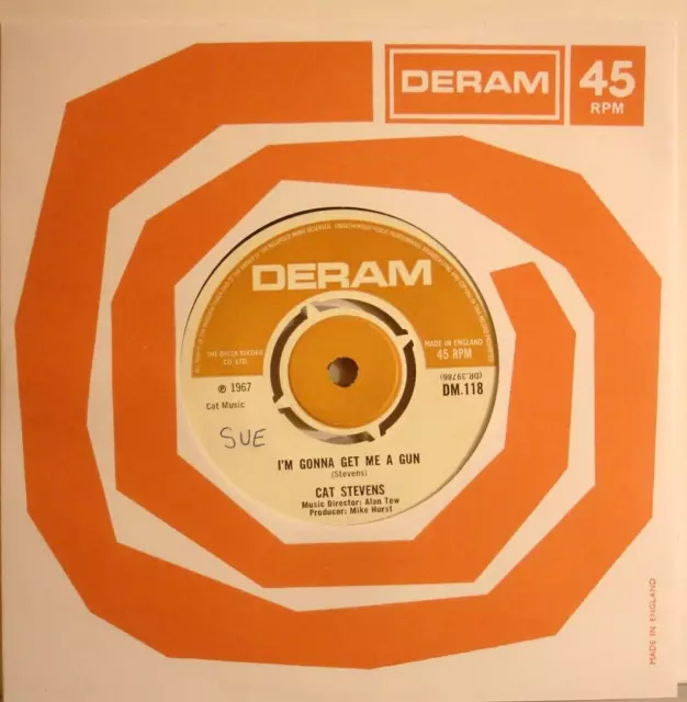 Cat Stevens I'm Gonna Get Me A Gun / School Is Out 7" Vinyl 1967 VG+ Condition