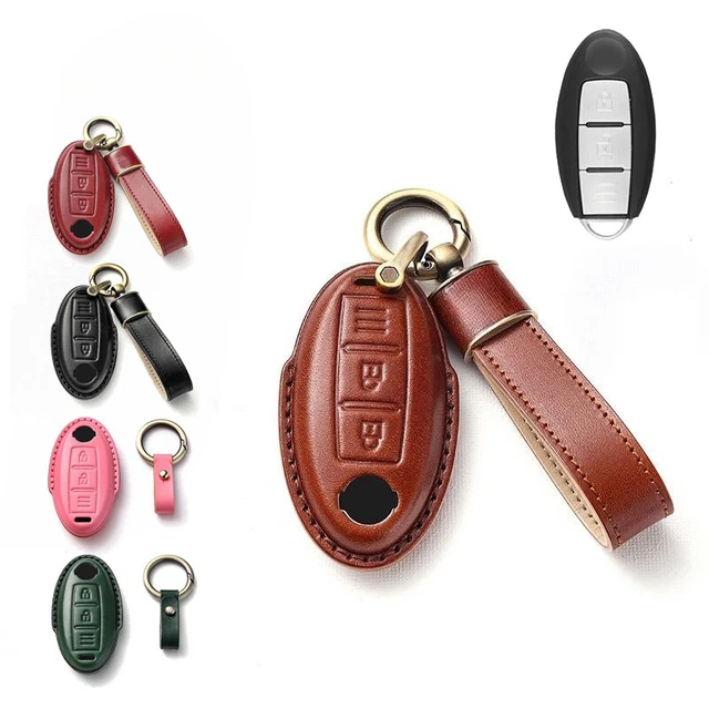 Genuine Leather Car Key Fob Case Cover For Nissan Altima Note For Infiniti Q50