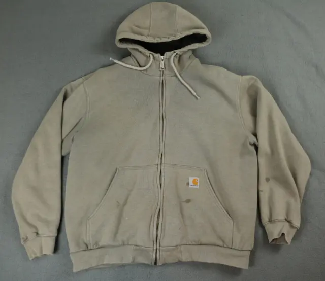 Carhartt Hoodie Men’s L Large Sherpa Fleece Lined Jacket Full Zip Gray 100072