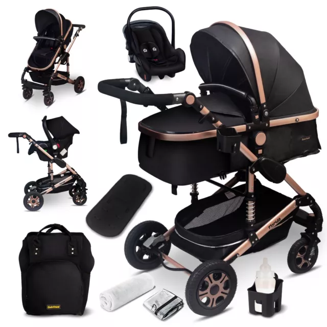 GaGaDumi Florida poussette 3 en 1 ensemble complet avec siège auto poussette