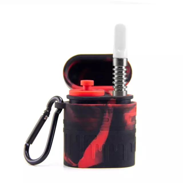 Silicone Dugout with One Hitter - Red/Black