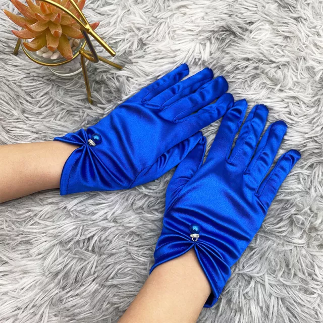 Evening Party Performance Mittens Satin Etiquette Gloves Unisex Gloves New