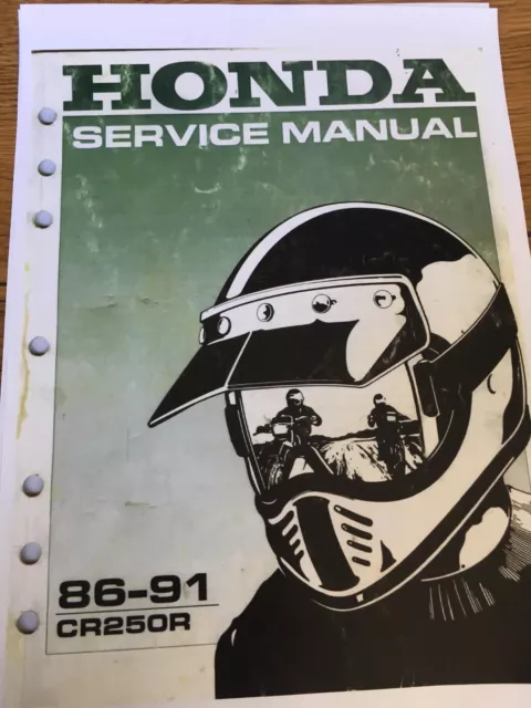HONDA CR250R Workshop Service Manual 1986 - 1991 Paper bound copy nos
