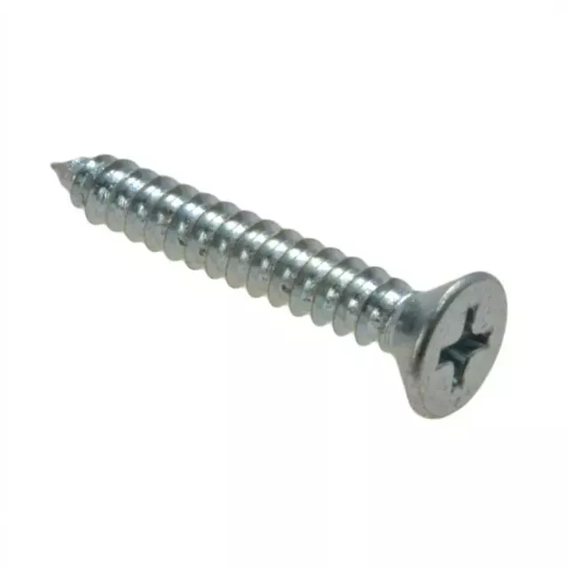 Qty 100 Countersunk Self Tapping 8g (4.2mm) x 1/2" 13mm Zinc Screw Tapper ZP