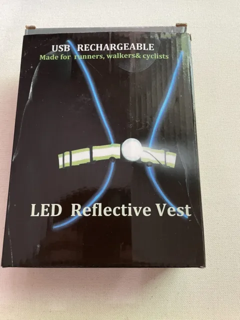 LED Running Reflective Vest Gear USB Rechargeable LED Light Up Running Vest