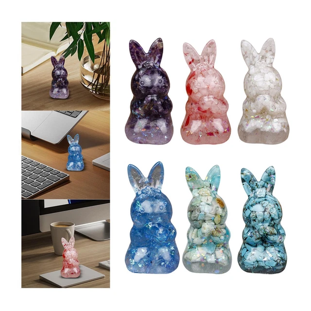 Statues de lapin Figurines de table Ornement de bureau Maison Sculpture de lapin