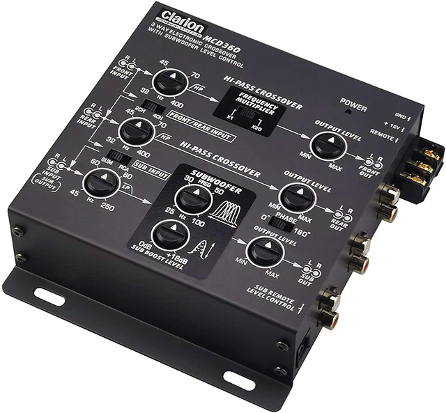 Electronic Crossover W/ 5-Volt Rca Outputs Clarion Mcd360 3-Way 6-Channel Input