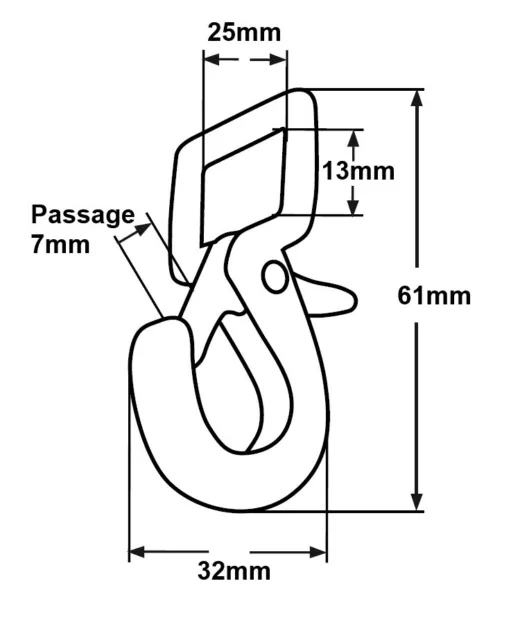 Mousqueton Pour Sangle 25mm inox 316 - A4 2