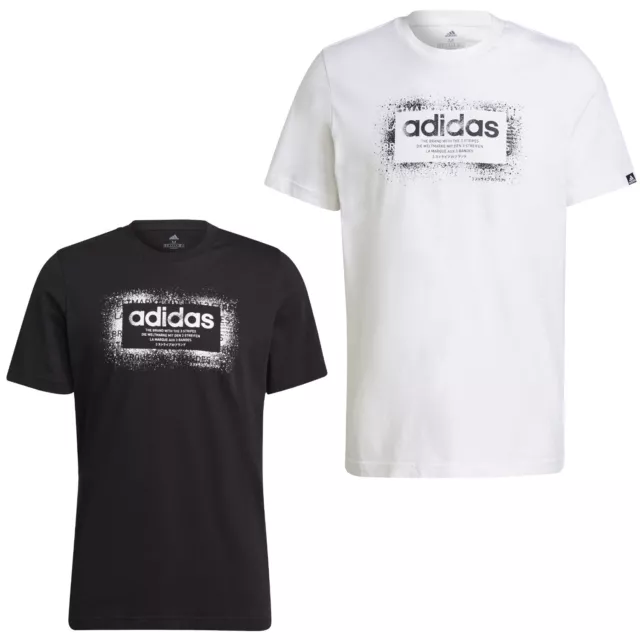 adidas T Shirt für Herren Männer mit Rundhalsausschnitt Baumwolle schwarz Motiv