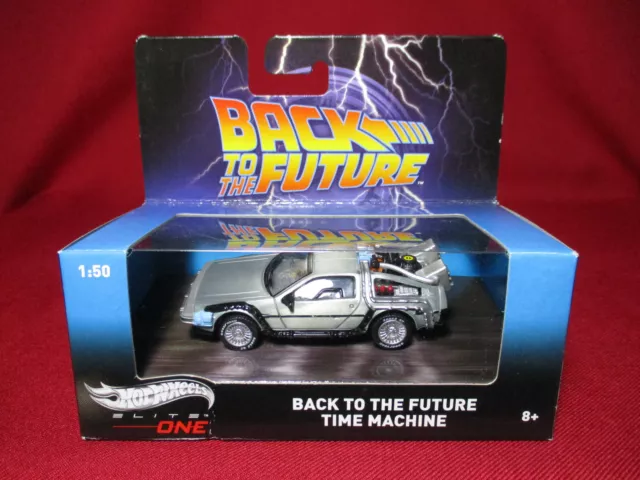 1:50 Back To The Future Time Machine DMC DeLorean Hot Wheels Elite One Movie Car