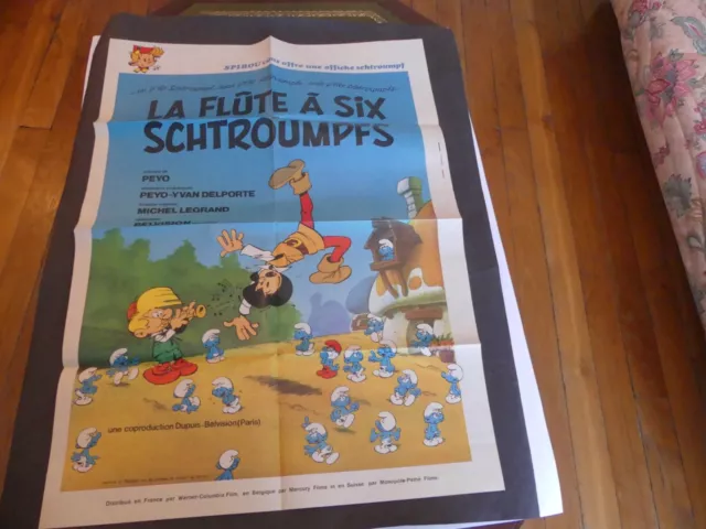 Supplement Journal Spirou N°1976 Poster Flute A 6 Schtroumpfs +Cessna (Vto) 1976