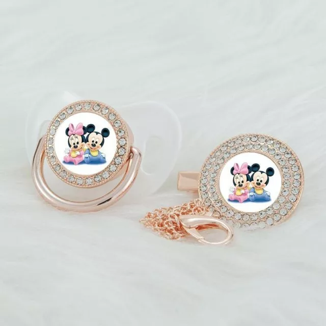Chupete de cadena de chupete bebé con cadena Disney Minnie - Mickey Mouse ratón