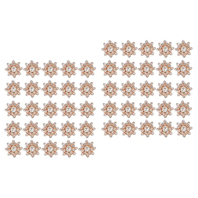 60 Pcs Clothes Decor Snowflake Drill Buckle Metal Buttons Wedding Decor Clothing