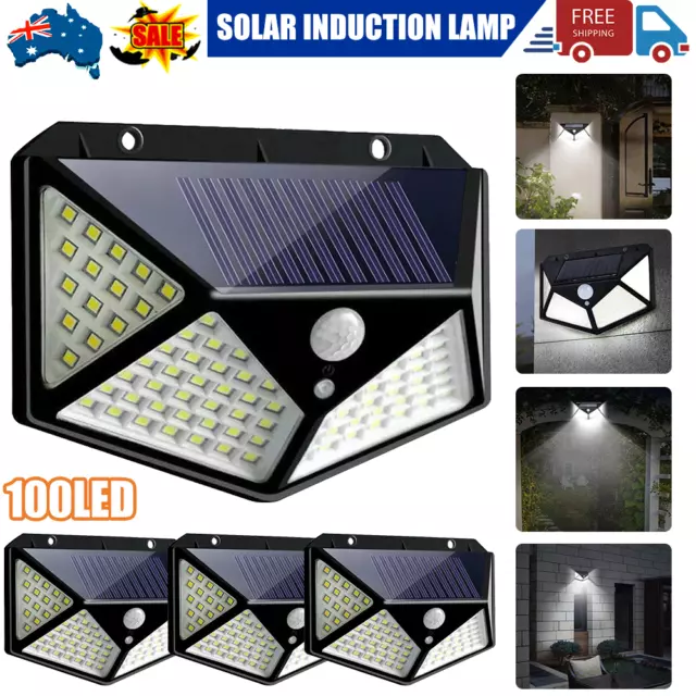 4/8x 100 LED Solar Power Motion Sensor Light Outdoor Security Garden Waterproof