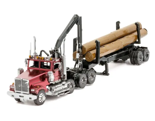 Metal Model Log Truck and Trailer 3D Laser Cut sheet Metal DIY Kit Hobby Gift