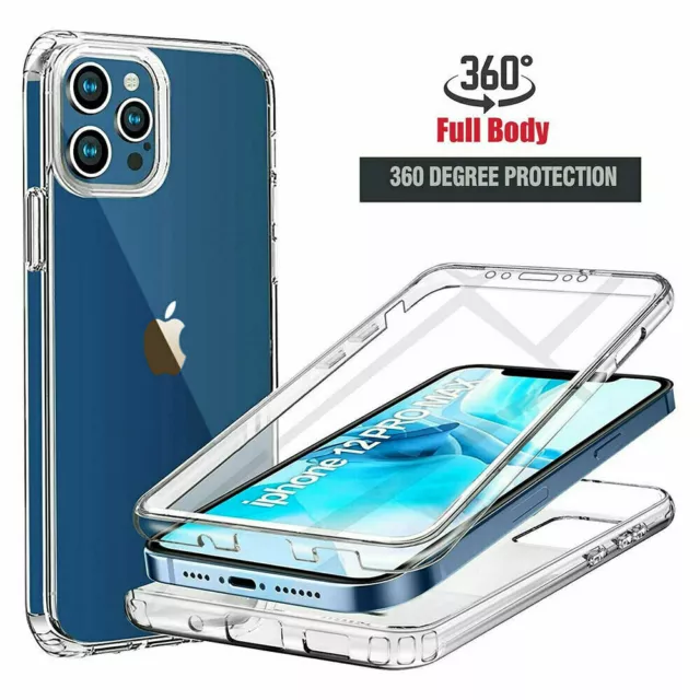 Full Case 360 CLEAR For iPhone 12 11 Pro XS Max XR X 8 7 6 SE Silicone Gel Cover