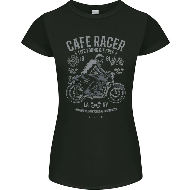 T-shirt donna Petite Cut Cafe Racer Live Young Biker