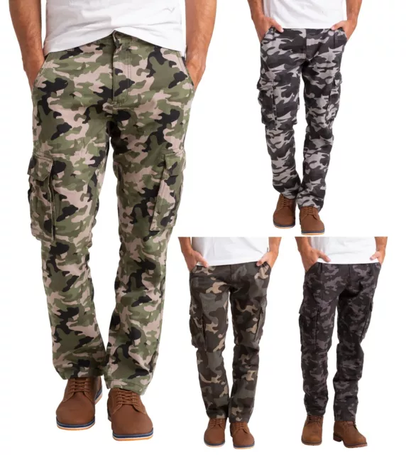 Mens Army Cargo Camouflage Pants Military 100% Cotton Work Wear Combat Trousers