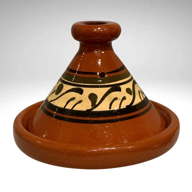 Olla de vapor hecha a mano marroquí de arcilla tagine pintada a mano terracota esmaltada