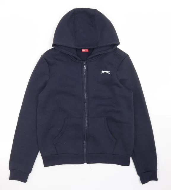 Felpa con cappuccio blu poliestere blu poliestere cerniera taglia 13 anni cerniera