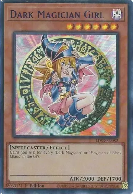 1x YUGIOH LDS3-EN082 DARK MAGICIAN GIRL ULTRA RARE NEAR MINT (NM) (BLUE)