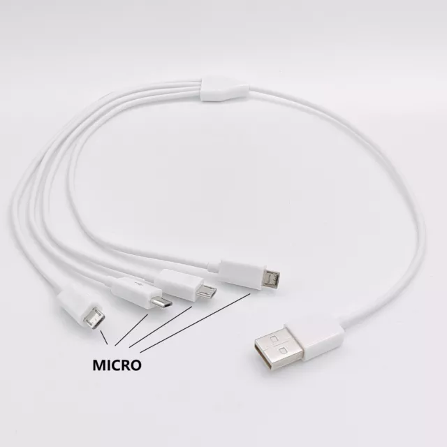 0.5meter USB A 2.0 Male to 4 x Micro USB 5 Pin Male Splitter Charging Cable 3