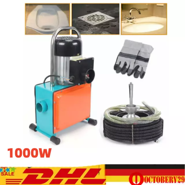 Rohrreinigungsmaschine 1000W Rohrreiniger Rohrreinigungsspirale Abflussreiniger