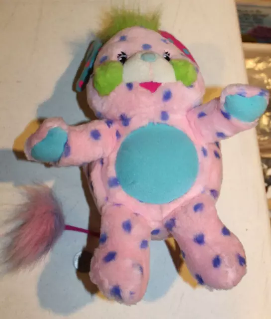 Popples Polka Dottie Stuffed Plush Toy 12" Popple Pink Purple Dots 2001 VTG HTF