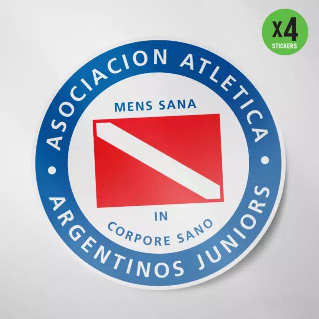 (4 Pack) Argentinos Juniors Argentina Vinyl Sticker Decal Calcomania Bicho