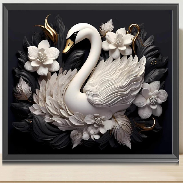 Bimkole 5D Kit Diamanti Fai Da Te 30x30 Cm – Tigre Delle Nevi, Mosaico Strass Per Decorazione Murale