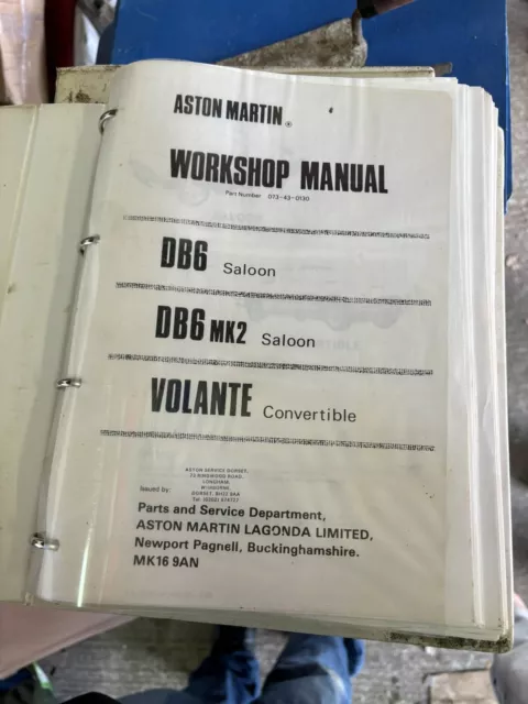 Aston Martin Db6 Workshop Manual Reprinted