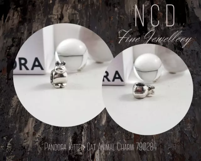 NC Designs Genuine Pandora Sterling Silver Kitten Cat Animal Charm 790284