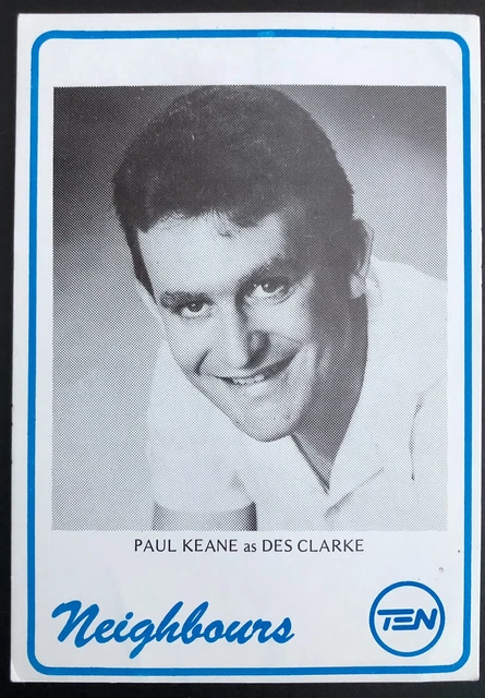 PAUL KEANE *Des Clarke* Original NEIGHBOURS 1986 Cast Fan Card Very Rare