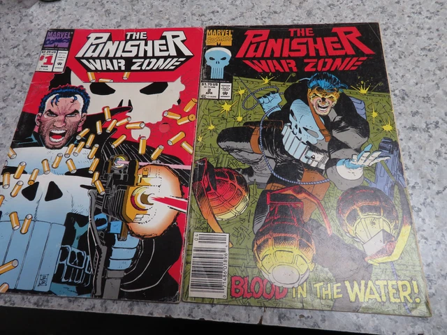 Marvel The Punisher War Zone #1 & 2 March/April 1982 Both Comic Book Set