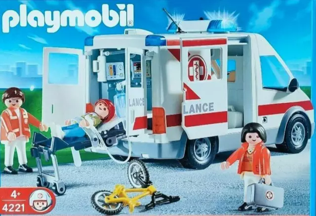 Playmobil Rettungstransporter 4221 ohne OVP Krankenwagen Krankenhaus Hospital