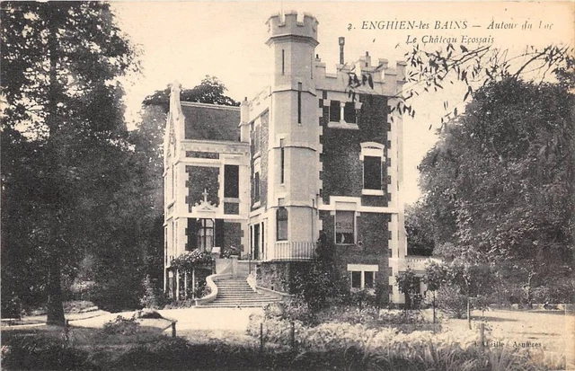 Cpa 95 Enghien Les Bains Autour Du Lac Le Chateau Ecossais
