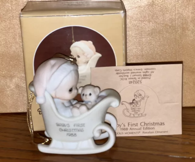 Buy 2 Get 1 Free Precious Moments-“Baby's First Christmas 1988" Ornament Enesco