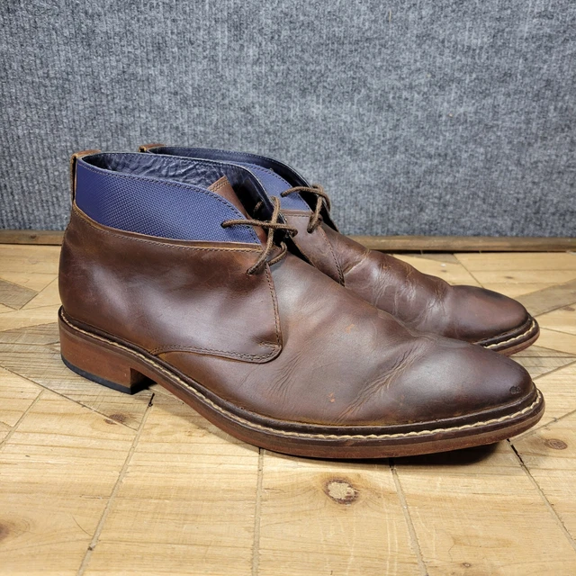 COLE HAAN MENS Sz 12 M Colton Oiled Brown Leather Lace Up Chukka Boots C11771 39.95 PicClick
