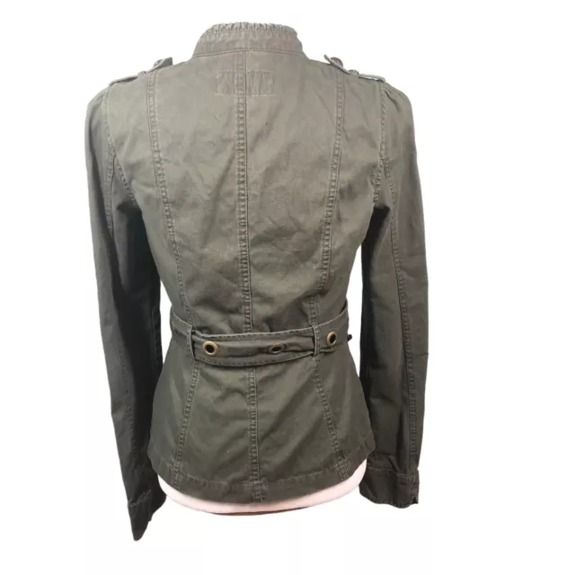 Sanctuary Surplus Jacket Grommet Belted  Olive Green Womens S Cropped Utility 3
